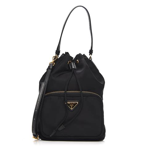 prada tessuto mini bucket crossbody bag black nero